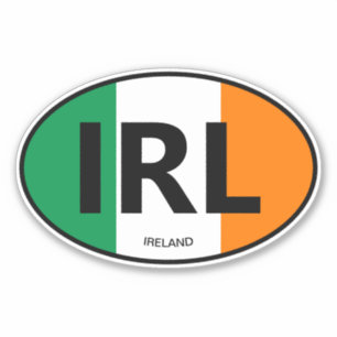 IRL landcode Ierse vlag ovale vinyl auto Sticker