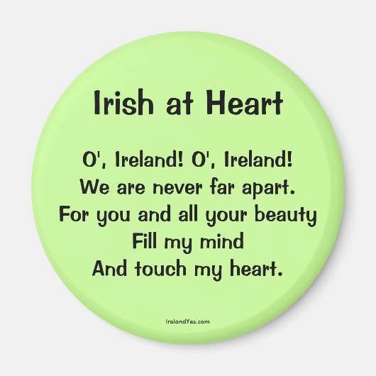 Irlandais au coeur proverbe Magnet (Devant)