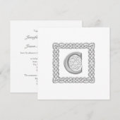 Irlandais celtique du monogramme "C" de faire-part (Devant / Derrière)