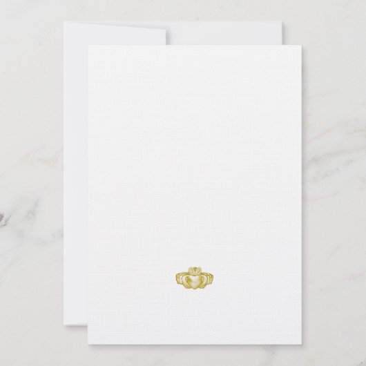 Irlandais Claddagh Ring Invitation Or (Dos)