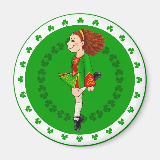 Irlandais Dancing Girl Magnet (Devant)