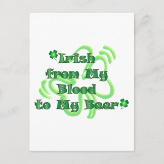 Irlandais du sang à la carte postale de la bière
