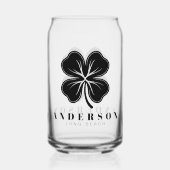 Irlandais Lucky Four Black Leaf Clover avec Nom Pi (Verso)