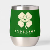 Irlandais Lucky Four Leaf Clover avec le nom vert (Arrière)