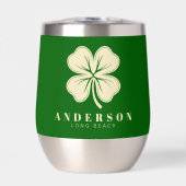 Irlandais Lucky Four Leaf Clover avec le nom vert (Avant)