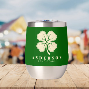 Irlandais Lucky Four Leaf Clover avec le nom vert