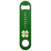 Irlandais Lucky Four Leaf Clover avec le nom vert (Dos)