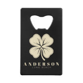 Irlandais Lucky Four Leaf Clover avec nom noir (Dos)