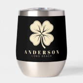 Irlandais Lucky Four Leaf Clover avec nom noir (Avant)