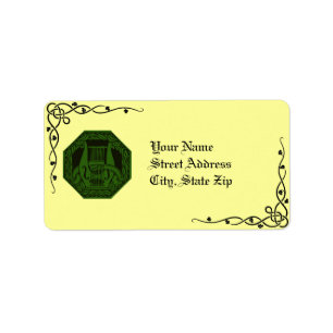 Irlandais Lyre Wreath & Vine Étiquettes de adresse