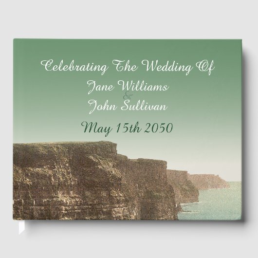 Irlandais Mariage livre d'hôtes Cliffs de Moher (Recto)