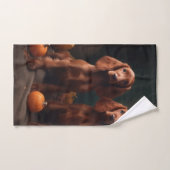 Irlandais Red Setter Chiot Automne Citrouille de p (Serviette à main)