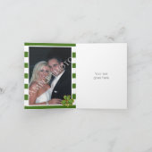 Irlandais trèfle vert blanc rayures mariage Merci (Intérieur)