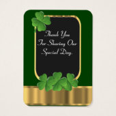 Irlandais vert mariage faveur merci tag (Dos)