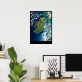 Irlande, affiche satellite Europe (Bureau à domicile)