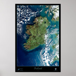 Irlande, affiche satellite Europe
