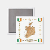 Irlande Carte + Indicateurs Magnet (Recto/Verso)
