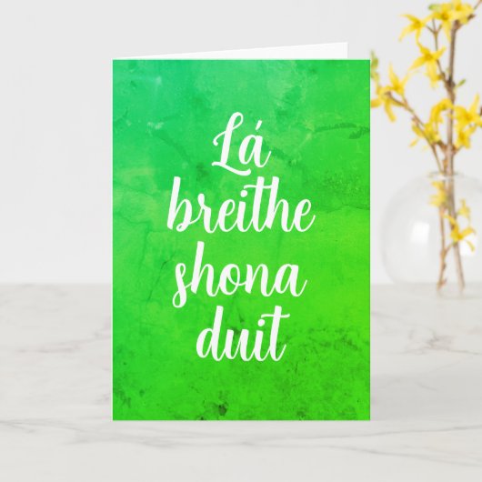 Irlande Carte "Joyeux Anniversaire" en langue irla (Fleur jaune)