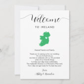 Irlande Carte Mariage Bienvenue lettre Itinéraire (Devant)