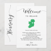 Irlande Carte Mariage Bienvenue lettre Itinéraire (Devant / Derrière)