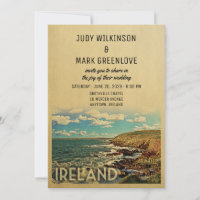 Irlande Faire-part de mariage Vintage au milieu du