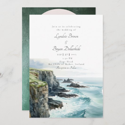 Irlande Falaises de Moher Faire-part de mariage (Devant / Derrière)