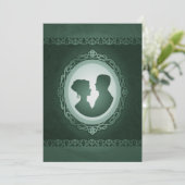 Irlande Green Cameo Wedding Invitations (Debout devant)