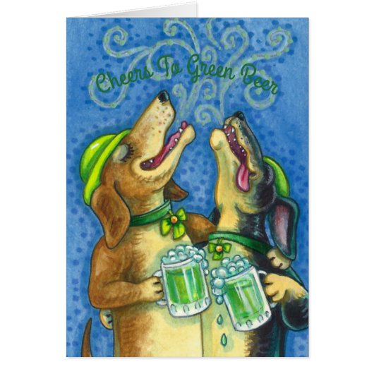 IRLANDE HOUNDS ST. PATRICK'S DAY CHIEN NOTE CARTE (Devant)