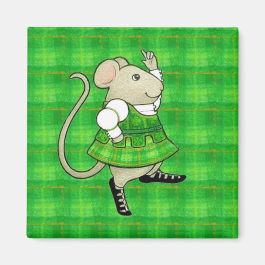 IRLANDE JIG MOUSE Magnet Carré (Devant)