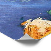 Irlande, littoral, affiche de voyage vintage (Coin)