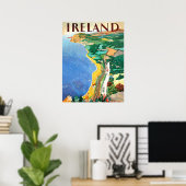 Irlande, littoral, affiche de voyage vintage (Bureau à domicile)