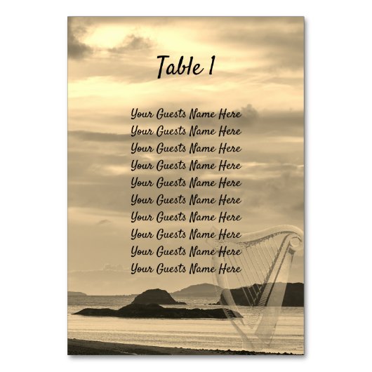 Irlande Mariage Pittoresque avec numéro de table d (Par défaut)