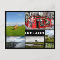 Irlande paysages noir cadre collage carte postale