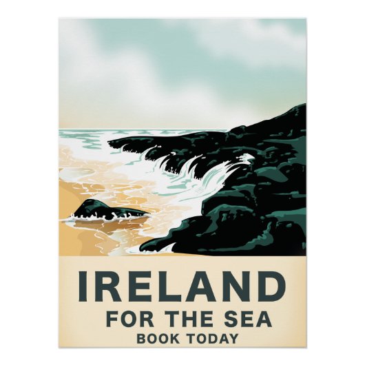 Irlande "Pour la mer" Affiche de voyage nautique (Devant)