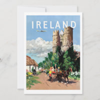 Irlande Voyage Aérien 5x7 Grande Carte Postale