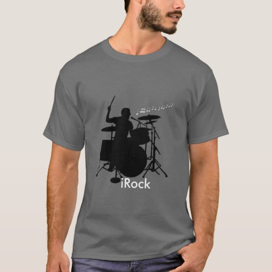 iRock drummer t-shirt (Voorkant)
