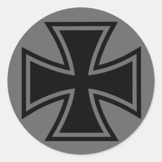 Iron Cross zwart grijs Ronde Sticker