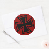 Iron Cross zwart rood Ronde Sticker (Envelop)