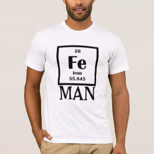 Iron Fe Iron Man T-shirt - Periodiek Systeem Humor