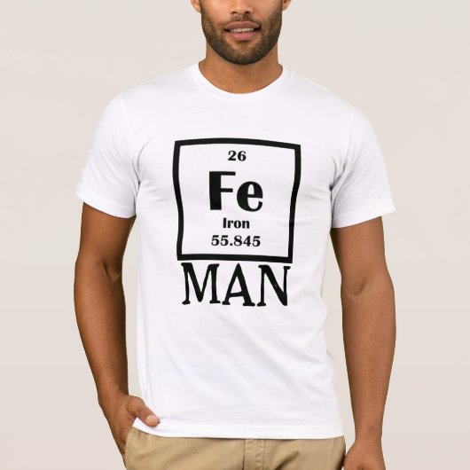 Iron Fe Iron Man Tee - Periodic Table Humor Shirt (Voorkant)