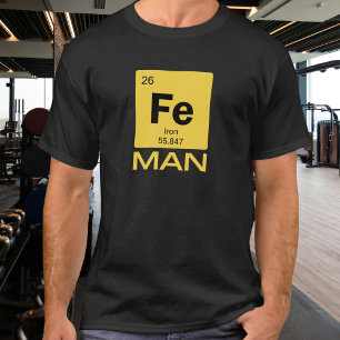 Iron Man Fe Periodiek Systeem der Elementen Symb T-shirt