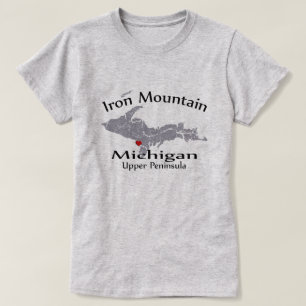 Iron Mountain Michigan Heart Map Dames T-shirt