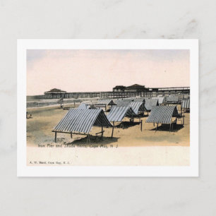 Iron Pier & Tents, Cape May, Vintage van New Jerse Briefkaart