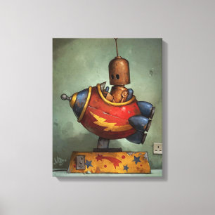 Iron robot stretched canvas Print