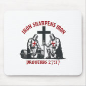 Iron Sharpens Iron Bible Scripture Christian Gym W Muismat (Voorkant)