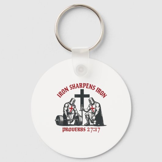 Iron Sharpens Iron Bible Scripture Christian Gym W Sleutelhanger (Voorkant)
