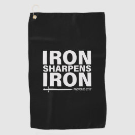 Iron Sharpens Iron Black Golfhanddoek