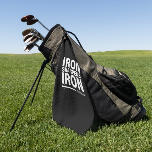 Iron Sharpens Iron Black Golfhanddoek (Groen)