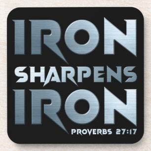 Iron Sharpens Iron - Christelijke Mannen & Vrouwen Bier Onderzetter