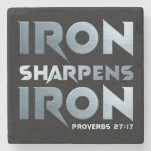 Iron Sharpens Iron - Christelijke Mannen & Vrouwen Stenen Onderzetter